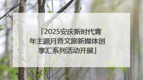 2025安庆新时代青年主题月暨文旅新媒体创享汇系列活动开展